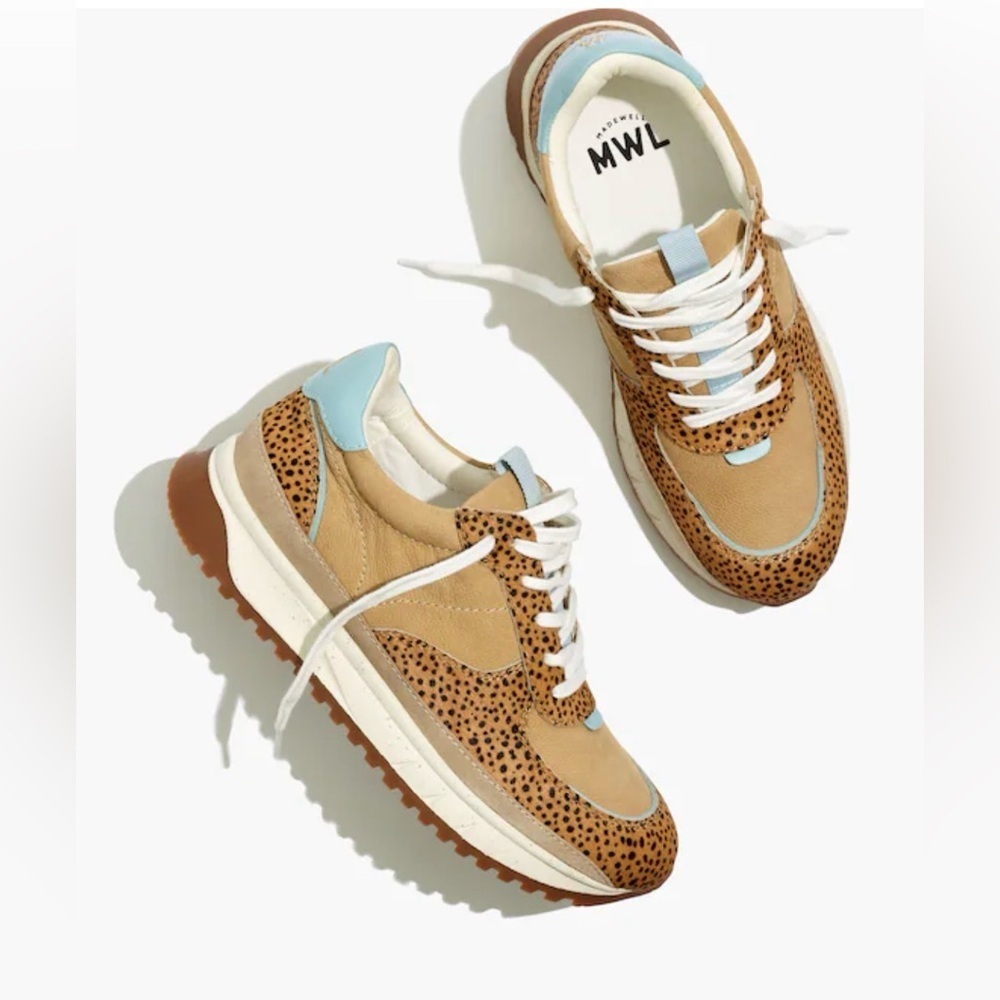 Madewell | Kickoff Trainer Sneakers Spot Dot Calf Hair and Nubeck